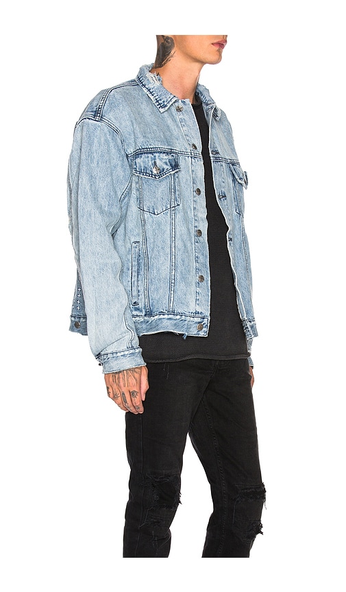 Ksubi Blue Oh G Acid Trip Trash Denim Jacket | ModeSens