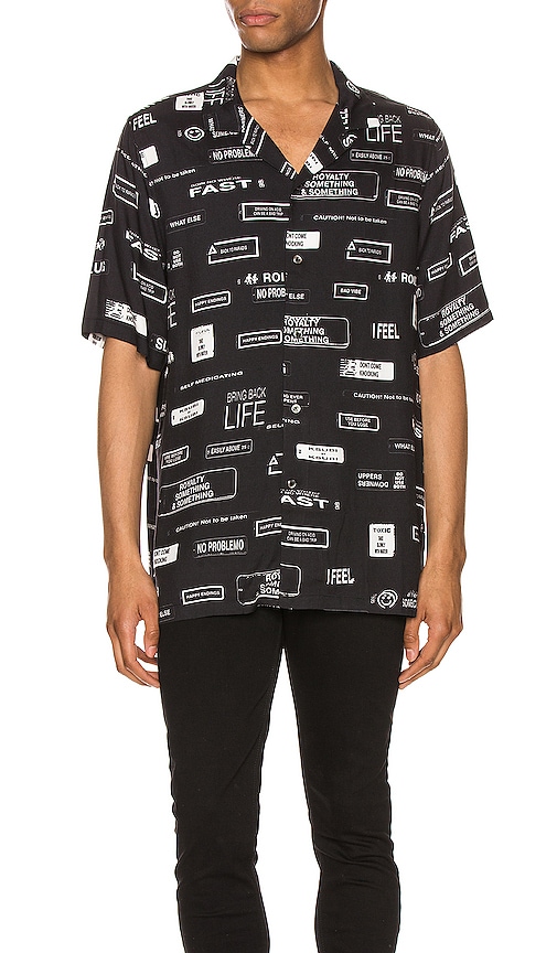 Ksubi You Have Been Warned Resort Short Sleeve Shirt in Black