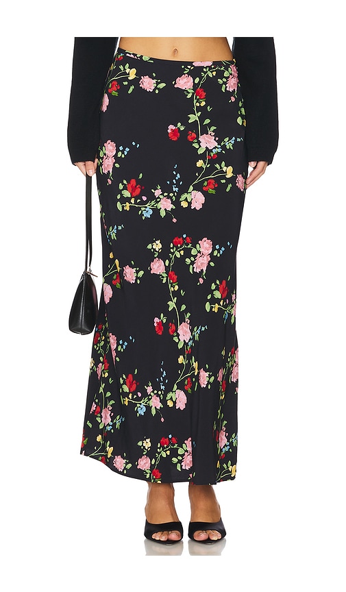 Kitri Layla Maxi Skirt in Black Trailing Floral