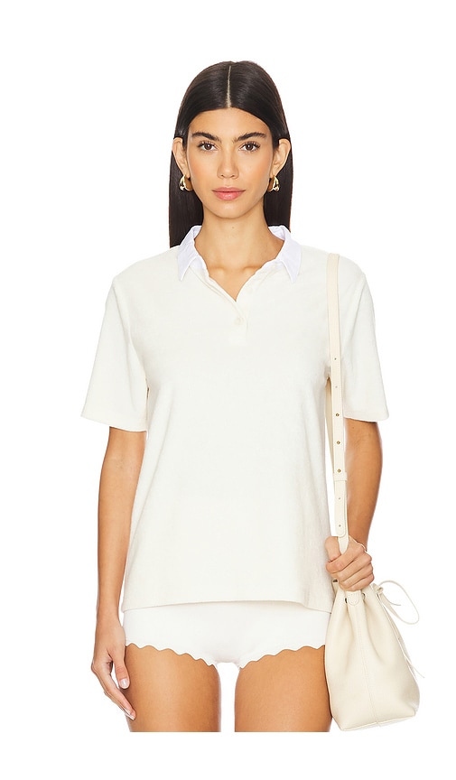 Shop Kule The Women's Terry Polo In Cream