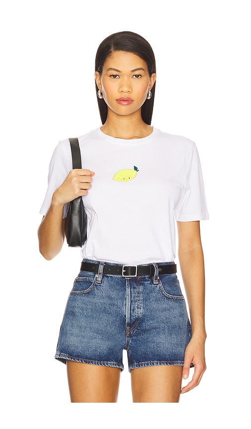 The Modern Lemon Tee in White. - size XS (also in L, M, S, XL/1X)