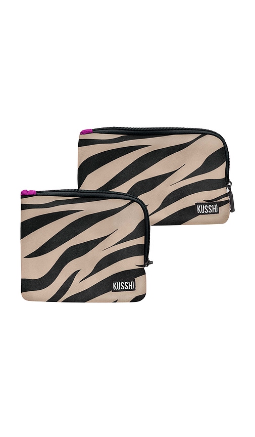 On-the-go Pouch Set in Zebra.