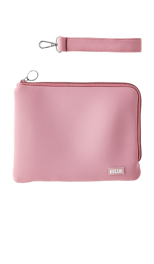 Wristlet Pouch in Mauve & Stone.
