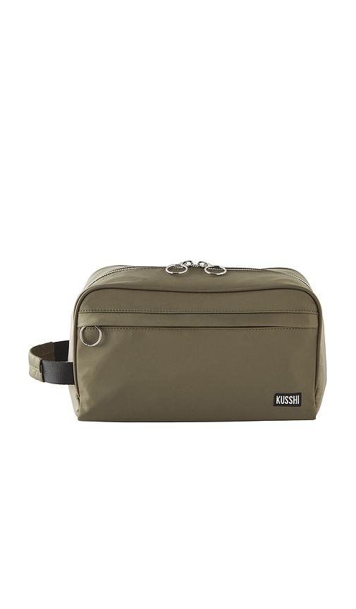 Dopp Kit in Olive Green & Light Grey.