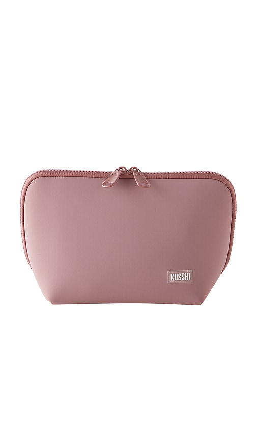 Neoprene Makeup Bag in Mauve & Stone.