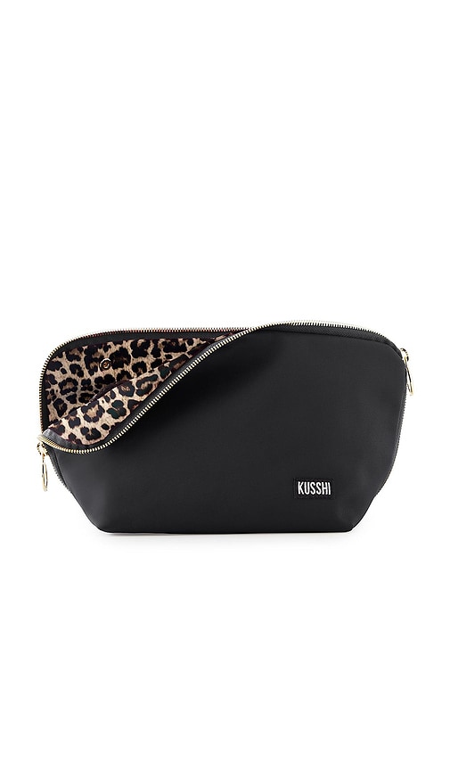 Signature Bag in Black & Leopard Nylon.