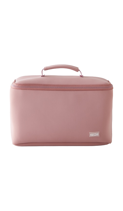 Neoprene Train Case Large in Mauve & Stone