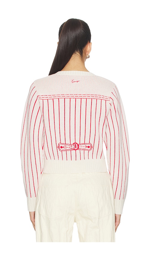  Kenzo Cardigan Trompe L'oeil In Ivory,red. Größe Xs. Also In S, M, L. 