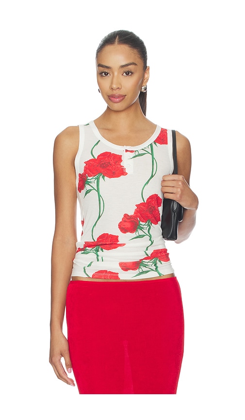 Kenzo Archive Rose Tank Top In White