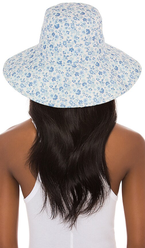Lack Of Color Holiday Bucket Hat In Blue & Ivory Floral display picture 3