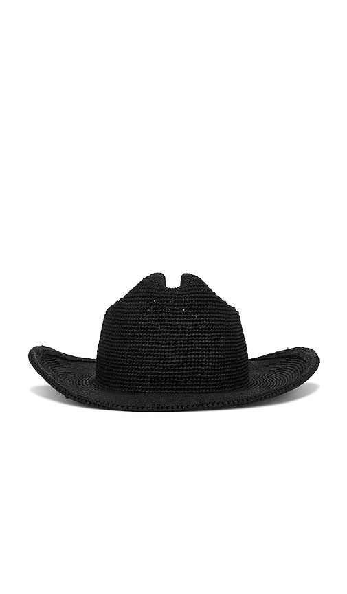 Lack Of Color Raffia Cowboy Hat In Black