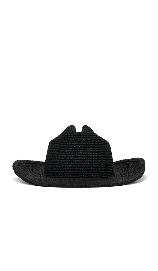 Lack Of Color Raffia Cowboy Hat In Black