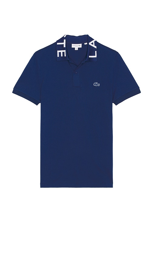 Shop Lacoste Slim Fit Semi Fancy Polo In Blue