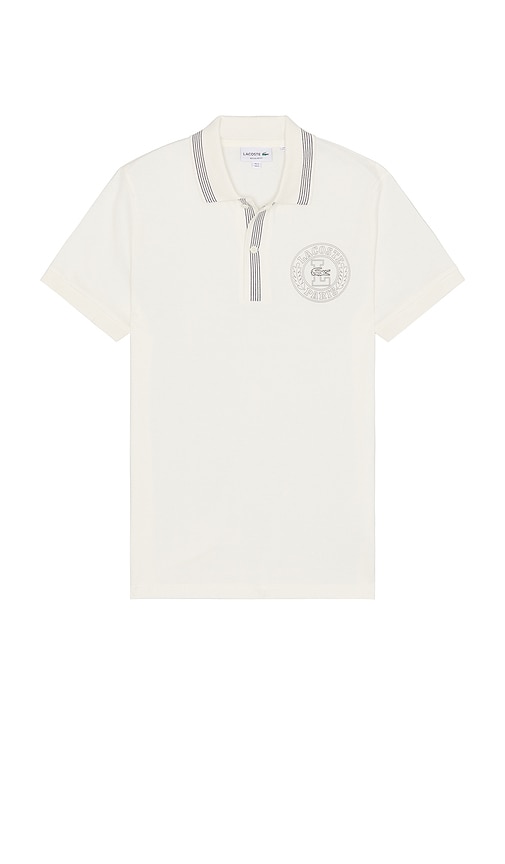 Regular Fit Printed Polo in White. - size 5 (also in 3, 4, 6)