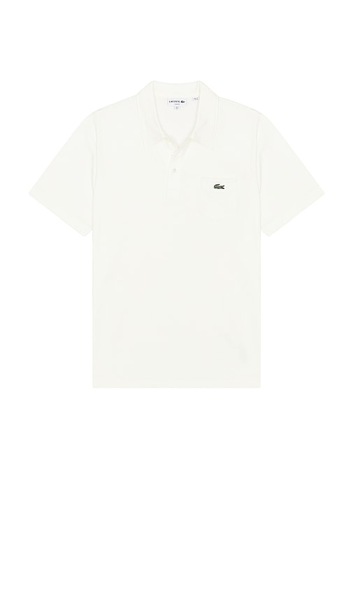 Slim Fit Cotton Polo Shirt in White. - size 7 (also in 4, 5)