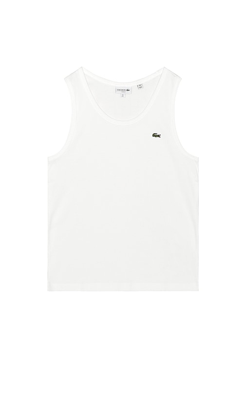 Waffle Knit Tank Top in White. - size 7 (also in 4, 5, 6)
