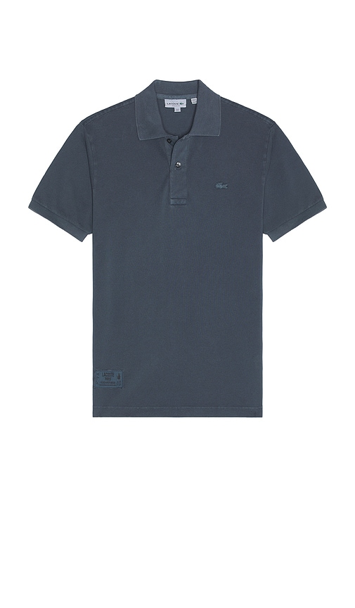 Classic Fit Washed Effect Polo Shirt in Blue. - size XXL/2X (also in L, M, S, XL/1X)
