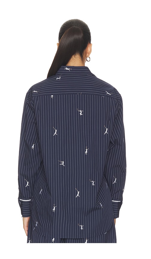  Lacoste Oversize Jacquardhemd In Navy. Größe 34. Also In 36, 38, 40. 