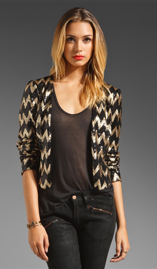 For Keeps Zig Zag Sequin Jacket