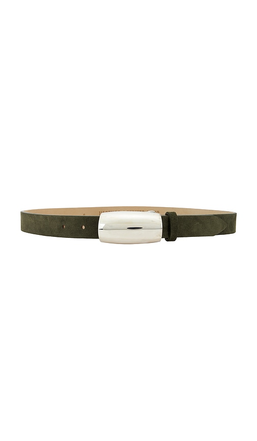 L'agence Marlowe Leather Belt In Olive Suede