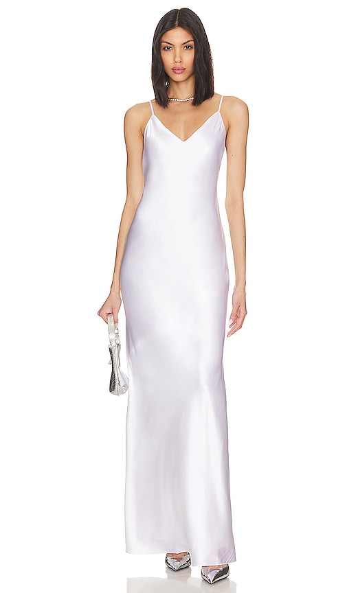 Shop L Agence Serita Maxi Bias Dress In White