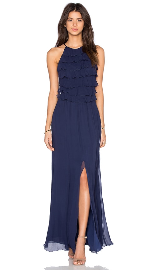 L'AGENCE Adriana Maxi Dress in Sapphire
