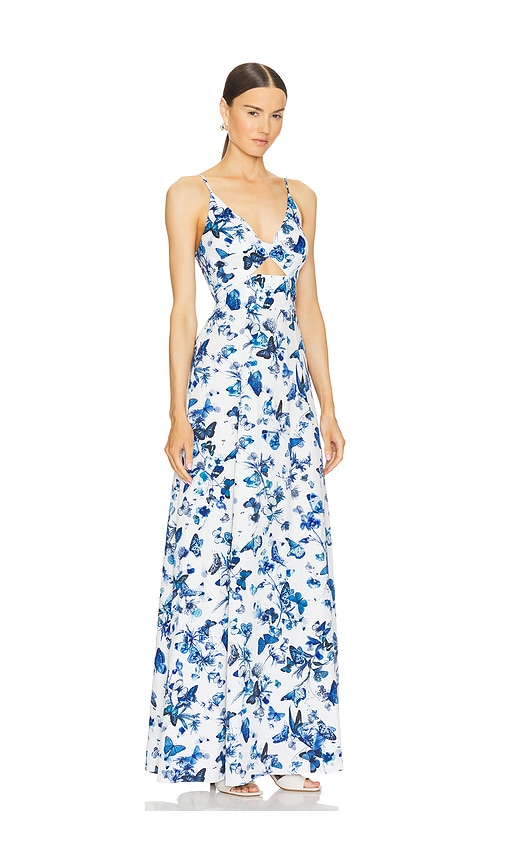 Shop L Agence Porter Twisted Front Dress In Blue