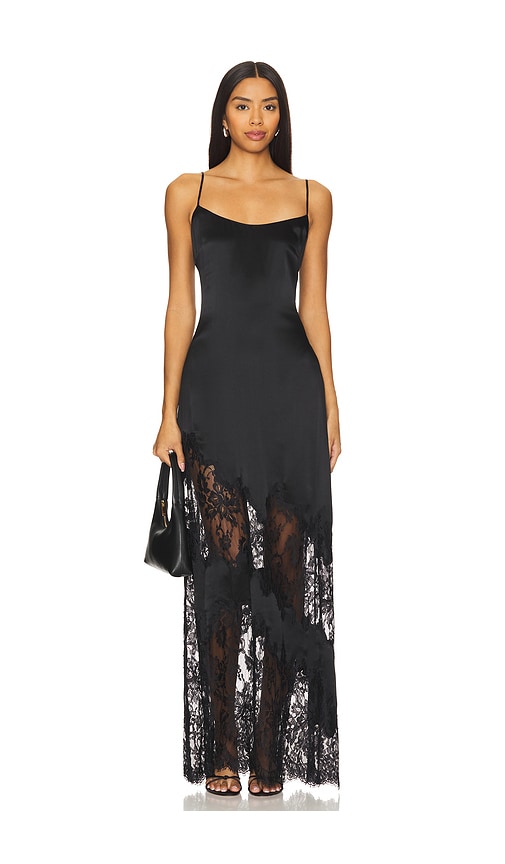 Shop L Agence Silvana Lace Gown In 블랙