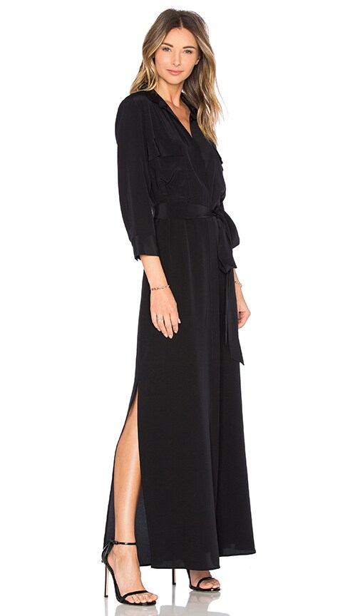 black shirt dress maxi