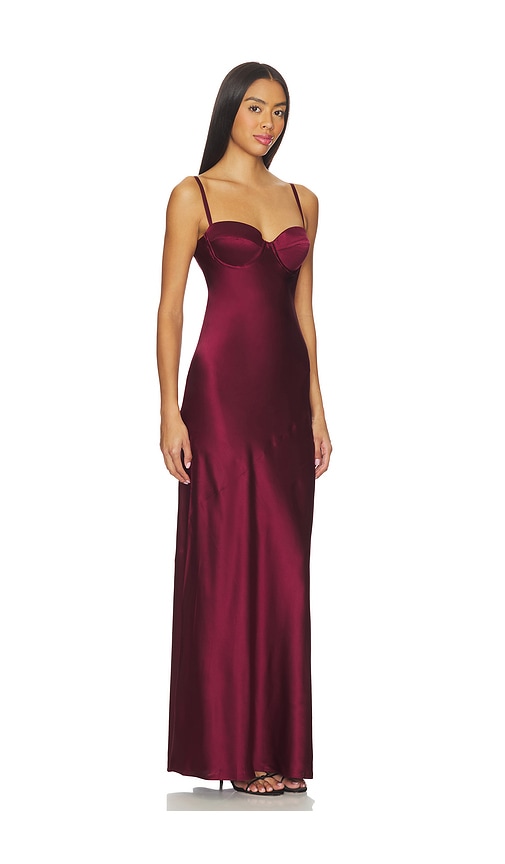 L'agence Sayla Bias Cut Maxi Dress In Burgundy