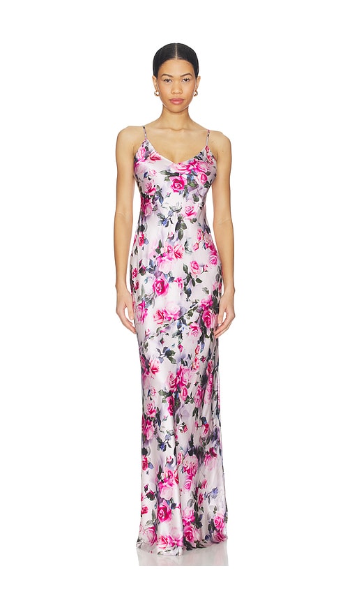 L'AGENCE Serita Maxi V Neck Bias Dress in Pink. - size 4 (also in 6, 8)