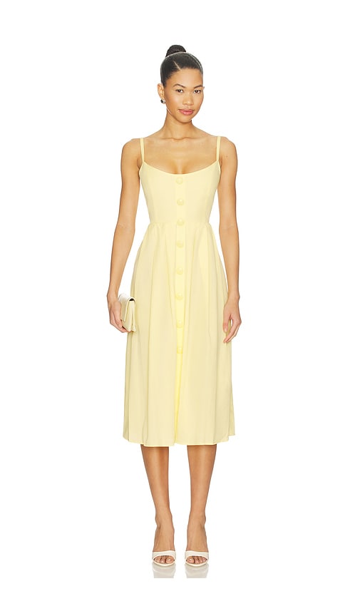 L'AGENCE Reanne Midi Dress in Lemon Sorbet | REVOLVE L'AGENCE Reanne Midi Dress in Lemon Sorbet | REVOLVE