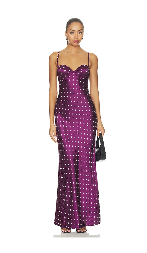 L'agence Sayla Bias Cut Maxi Dress In Purple