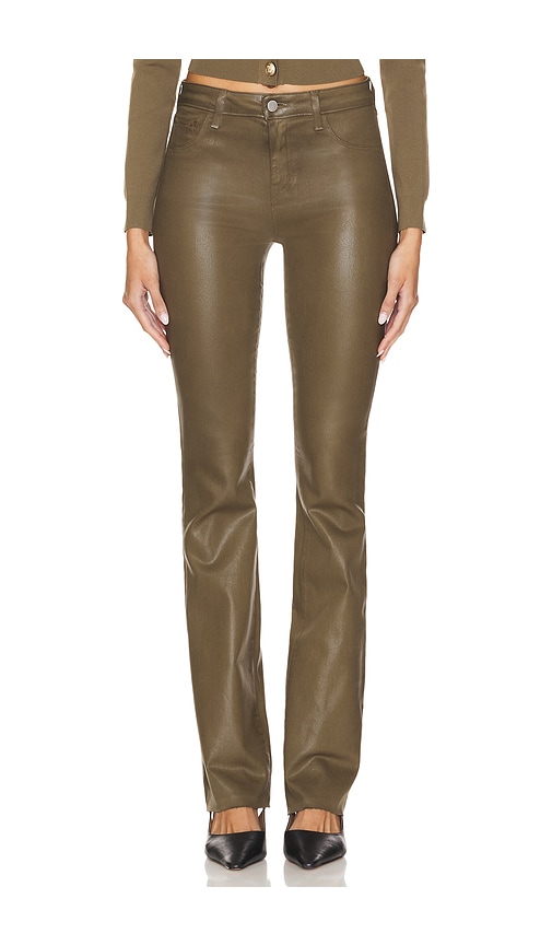 Shop L Agence Ruth High Rise Straight Jeans In Olive