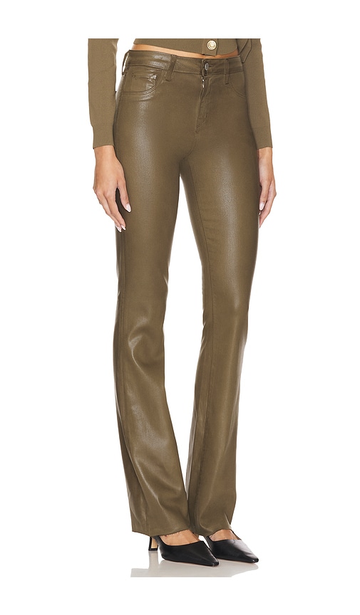 Shop L Agence Ruth High Rise Straight Jeans In Olive