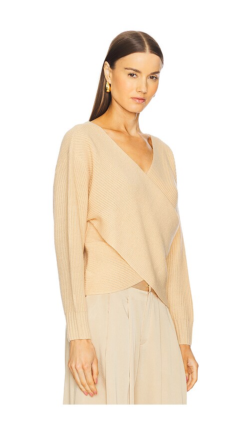 Shop L Agence Antonella Surplus Pullover Sweater In Beige
