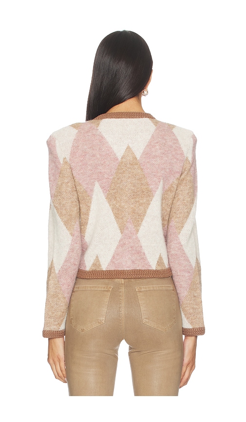  L'agence Siobhan Fuzzy Argyle Cardi In Neutral,mauve. Größe Xs. Also In S, M, L. 