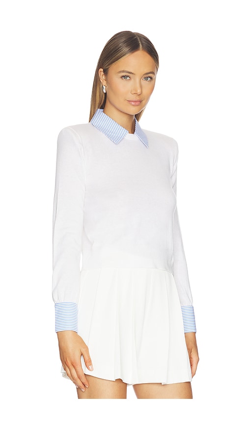 L'agence April Poplin Collar Pullover In White