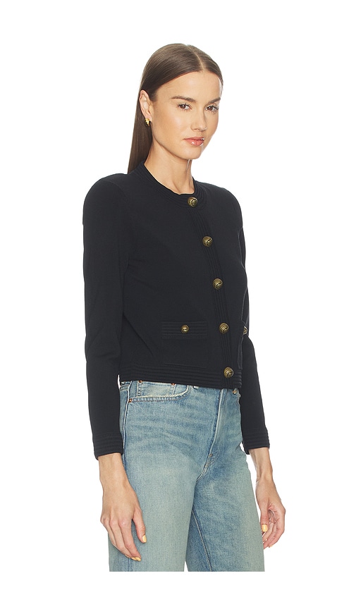 L'agence Patsy Crop Crew Cardi In Black