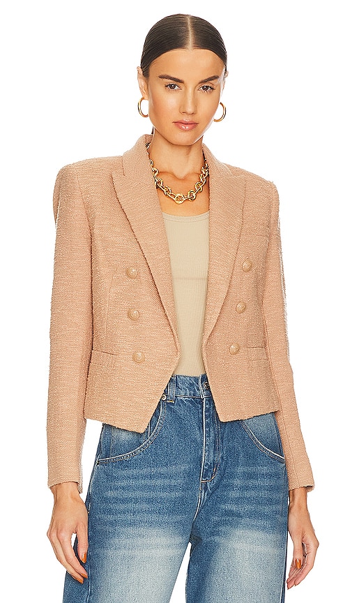 L AGENCE BROOKE DOUBLE BREASTED CROP BLAZER