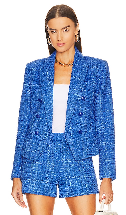 L AGENCE BROOKE DOUBLE-BREASTED CROP BLAZER
