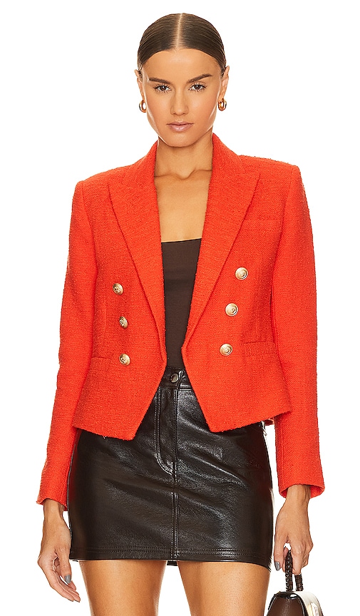 L AGENCE BROOKE DOUBLE BREASTED CROP BLAZER