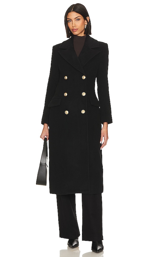 Shop L Agence Olina Coat In Black