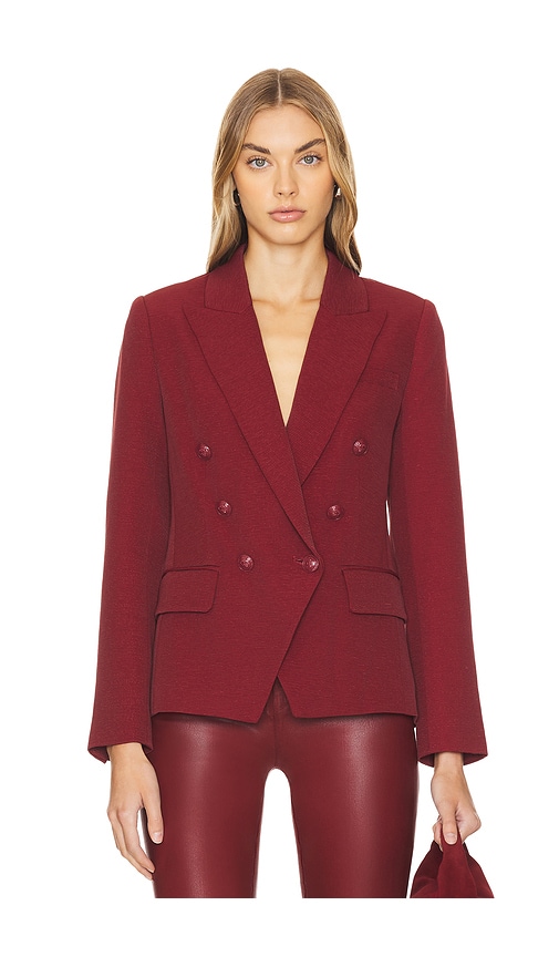 L'AGENCE Kenzie Double Breasted Blazer in Syrah