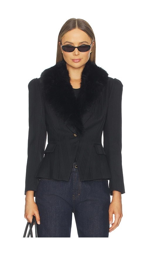 L'AGENCE Kaisley Fur Collar Blazer
