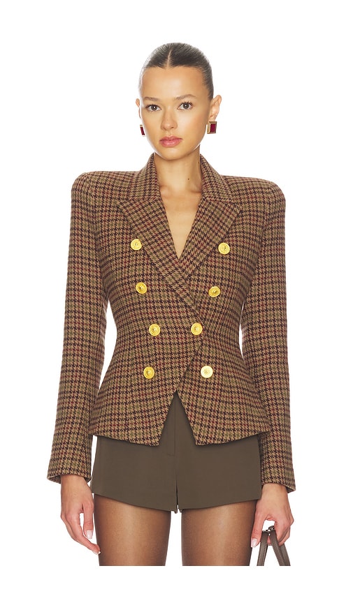 L'agence Bethany Structured Blazer In Brown