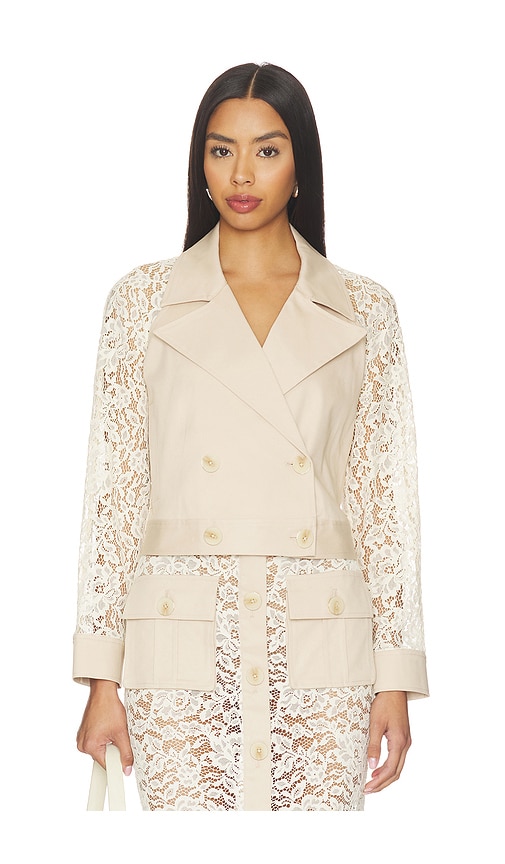 L'AGENCE Novelle Lace Sleeve Trench