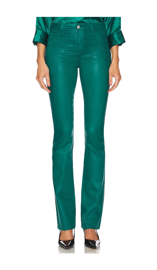 Shop L Agence Ruth High Rise Undone Hem Pants In Ocean Teal