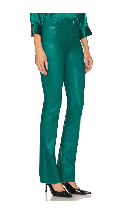 Shop L Agence Ruth High Rise Undone Hem Pants In Ocean Teal