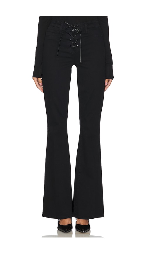 L AGENCE CHARIS HIGH RISE FRONT LACE UP FLARE PANT Â€“ É»‘È‰² 